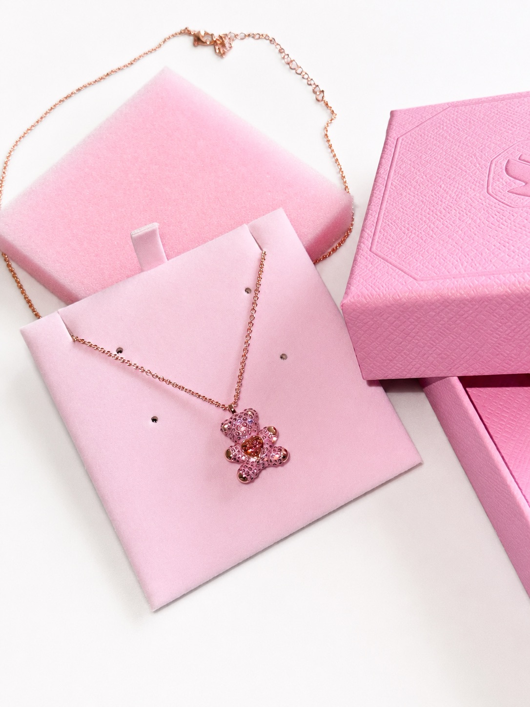 Collar Oso Rosa Swarovski