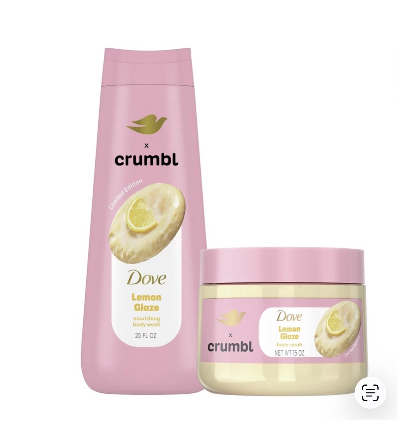 Dove x Crumbl Duo Lemon Glaze (Exfoliante + Gel De Ducha )